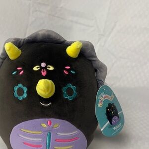 Squishmallows Tetero Dinosaur Plush - Black and Yellow
